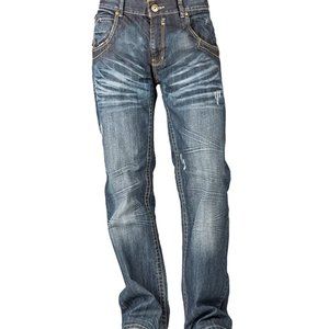 Men Relaxed Bootcut Premium Denim Distressed Jean